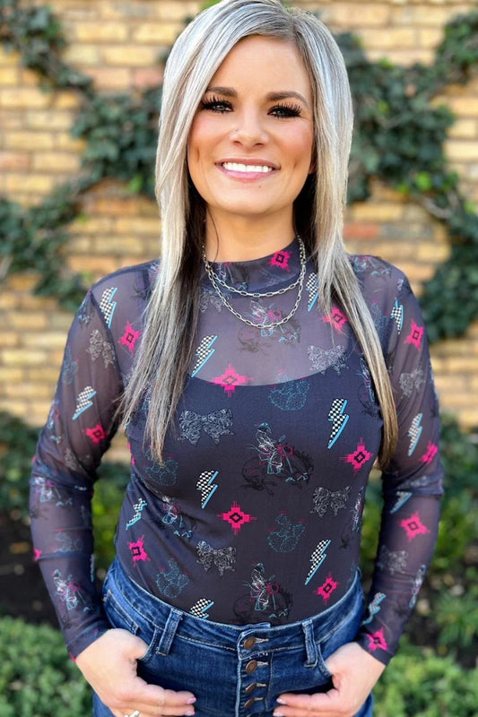 WESTERN STRUCK MESH TOP
