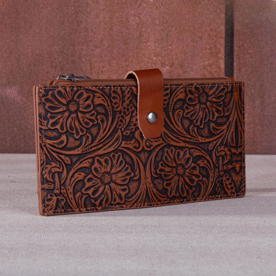 Trinity Ranch Floral Tooled Bi-Fold Wallet/Card Organizer