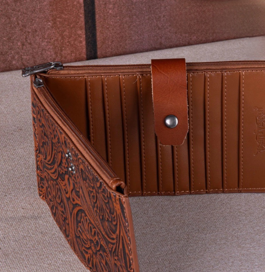 Trinity Ranch Floral Tooled Bi-Fold Wallet/Card Organizer