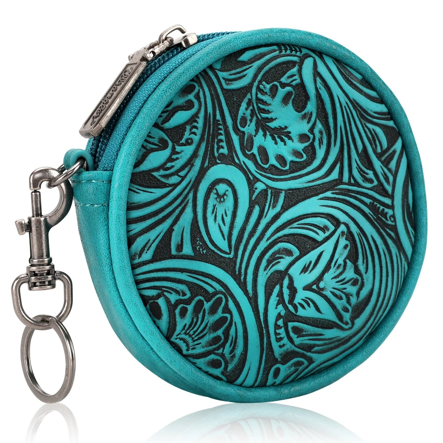 Wrangler Tooled Circular Coin Pouch Bag Charm