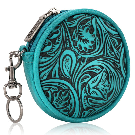 Wrangler Tooled Circular Coin Pouch Bag Charm