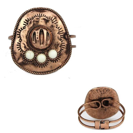 WESTERN HAT CUFF BRACELET - COPPER