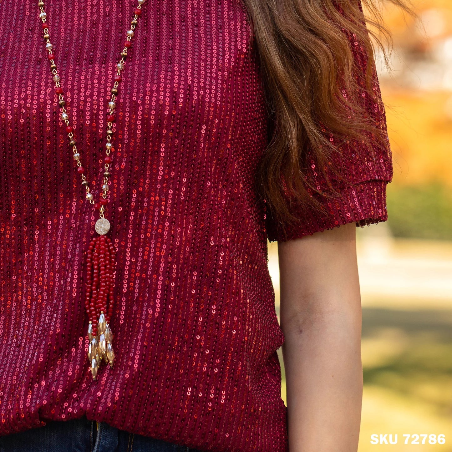 Sequin Half Sleeve Top