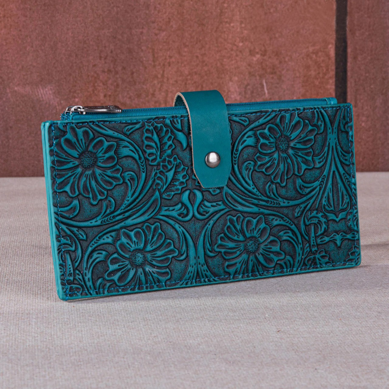 Trinity Ranch Floral Tooled Bi-Fold Leather Wallet