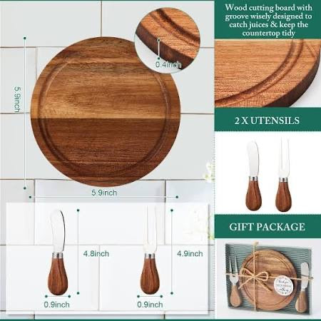 MINI ROUND WOODEN CHARCUTERIE BOARD