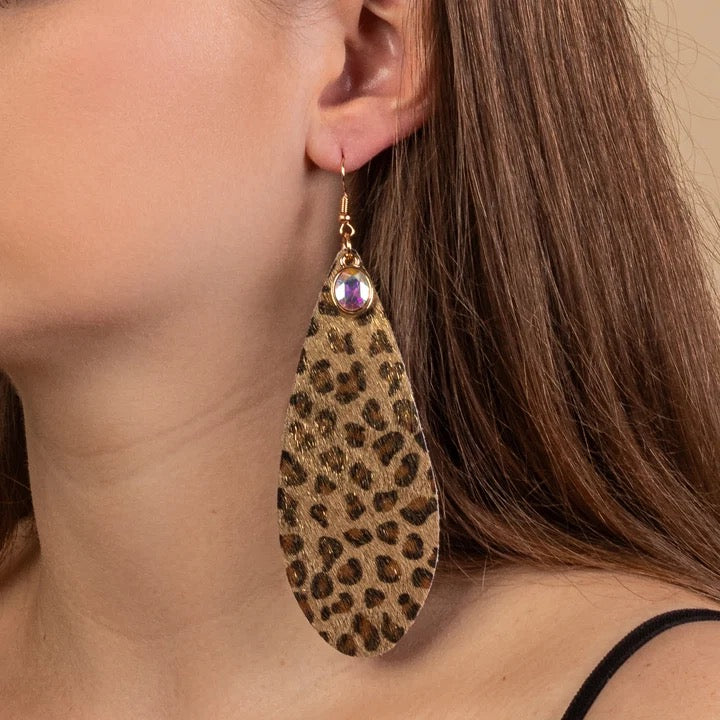 ANIMAL PRINT GOLD EARRINGS