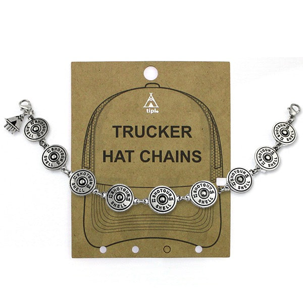 WESTERN SHOTGUN SHELL HAT CHAIN - SILVER