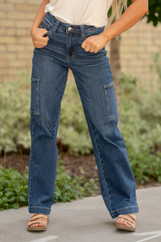 JUDY BLUE HIGH RISE CARGO WIDE LEG