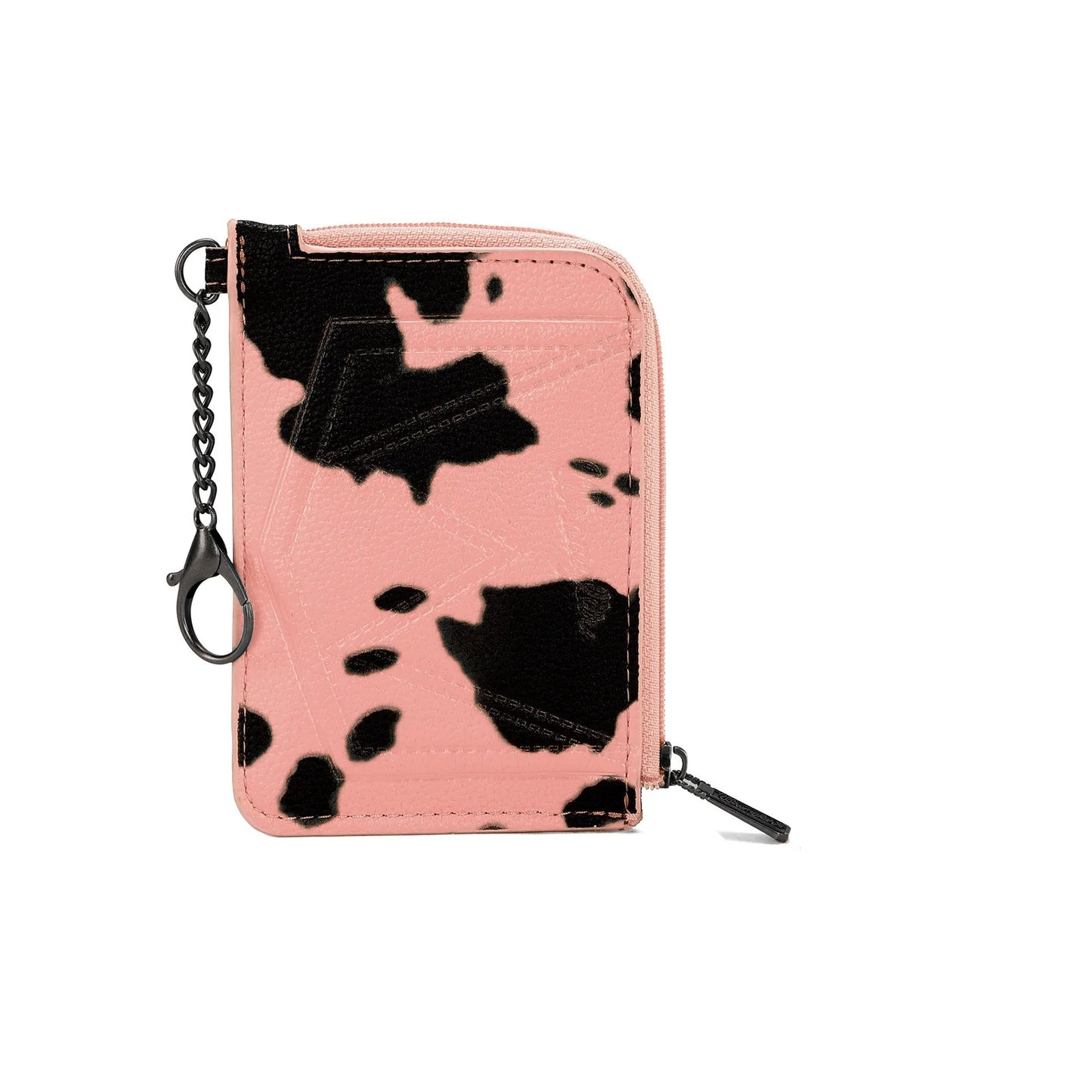 Wrangler Cow Print Print Mini Zip Card Case