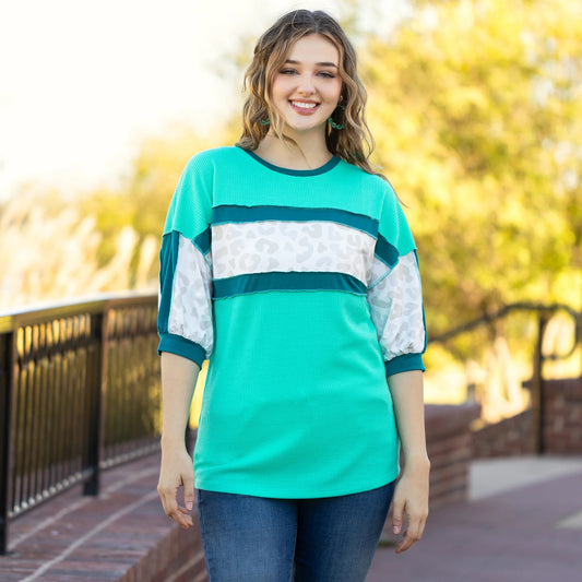Leopard Color Block Shirt