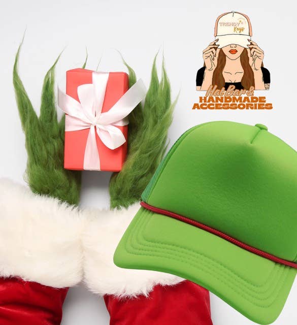 High Profile Foam Front Christmas Green Trucker Hat - TK OG