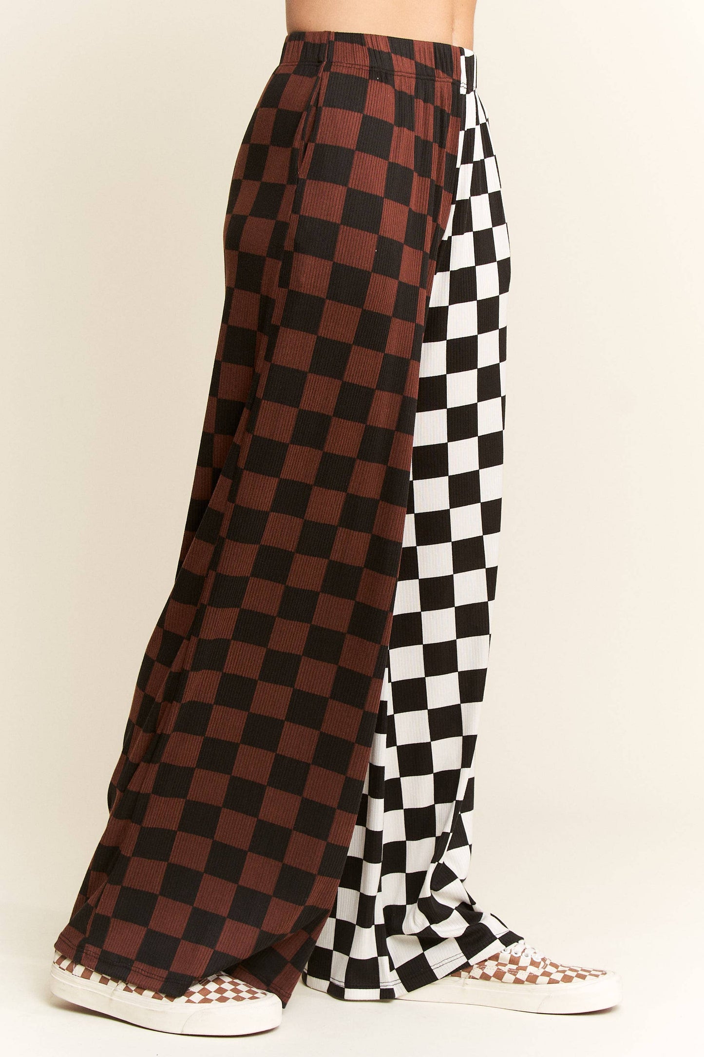 SPLIT DECISION CHECKERED PANTS: Brown/Black