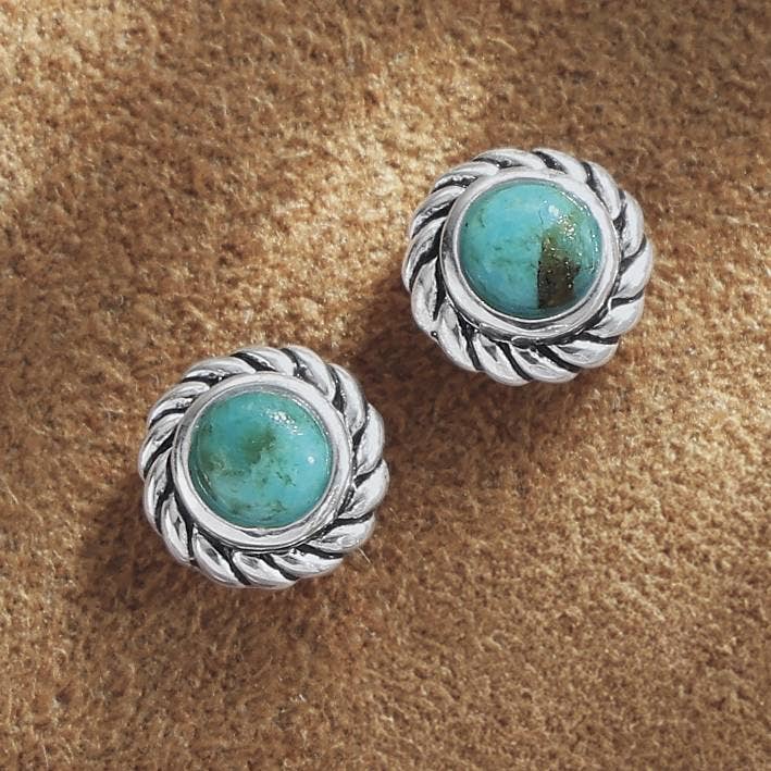 Silverplated Turquoise Roped Earrings