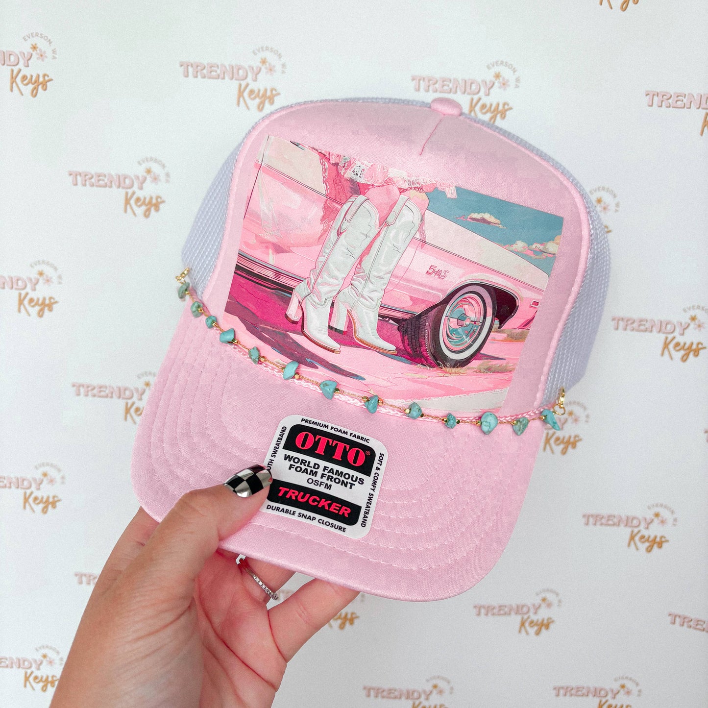 Pretty Pink Cowgirl Trucker Hat : No Chain