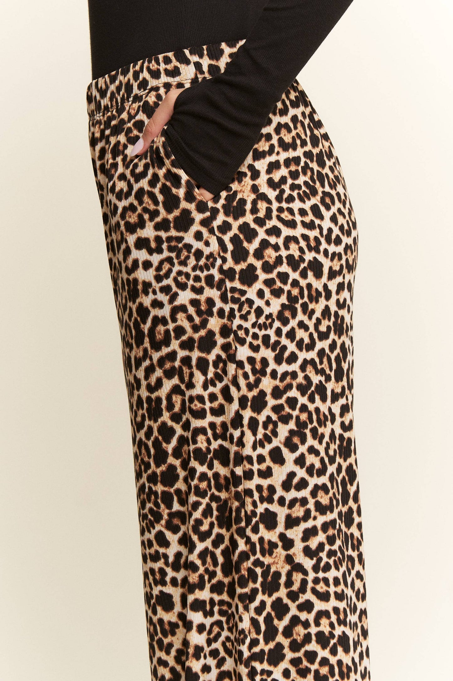 SPLIT DECISION LEOPARD-CHECKERED PANTS: MOCHA / S