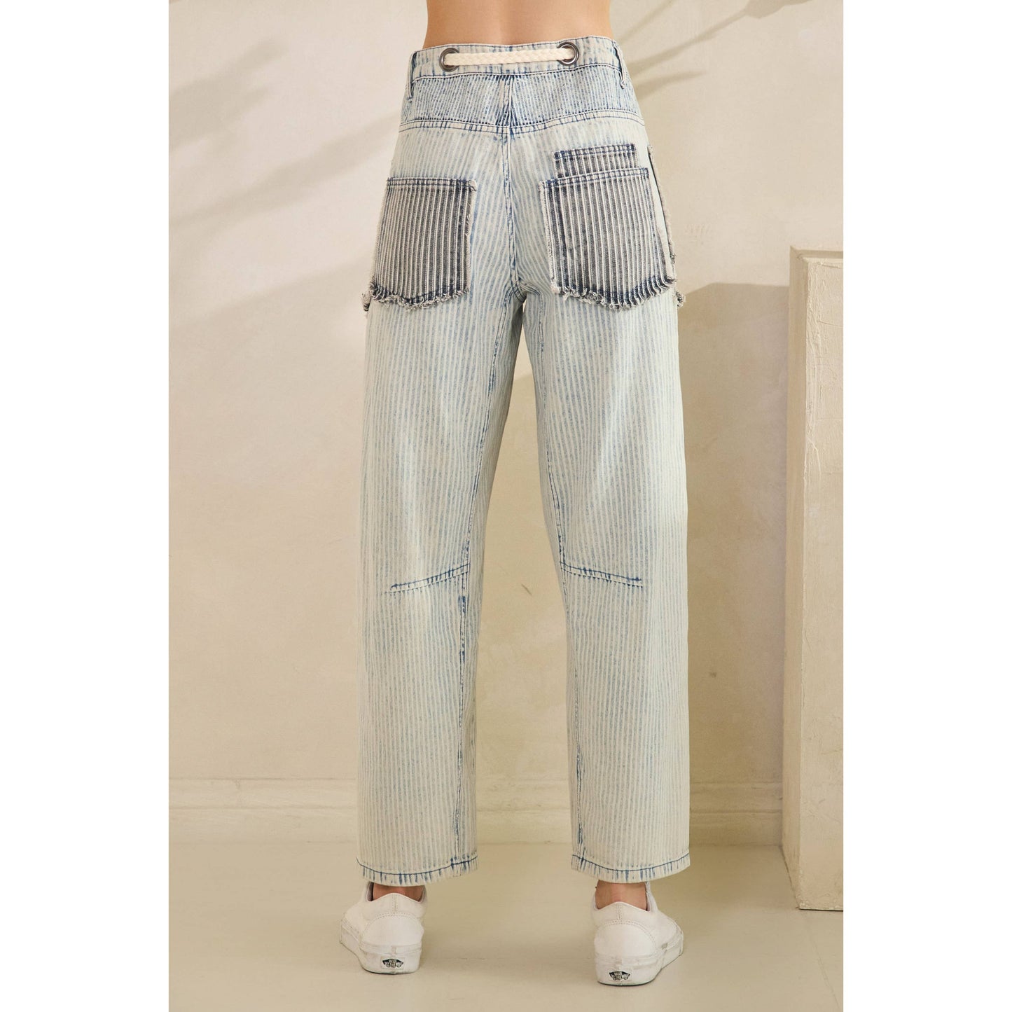 MULTI STRIPE PANTS: BLUE MULTI