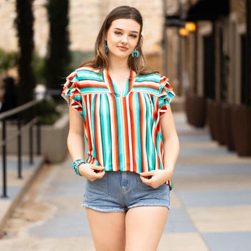 V-Neck Serape Top