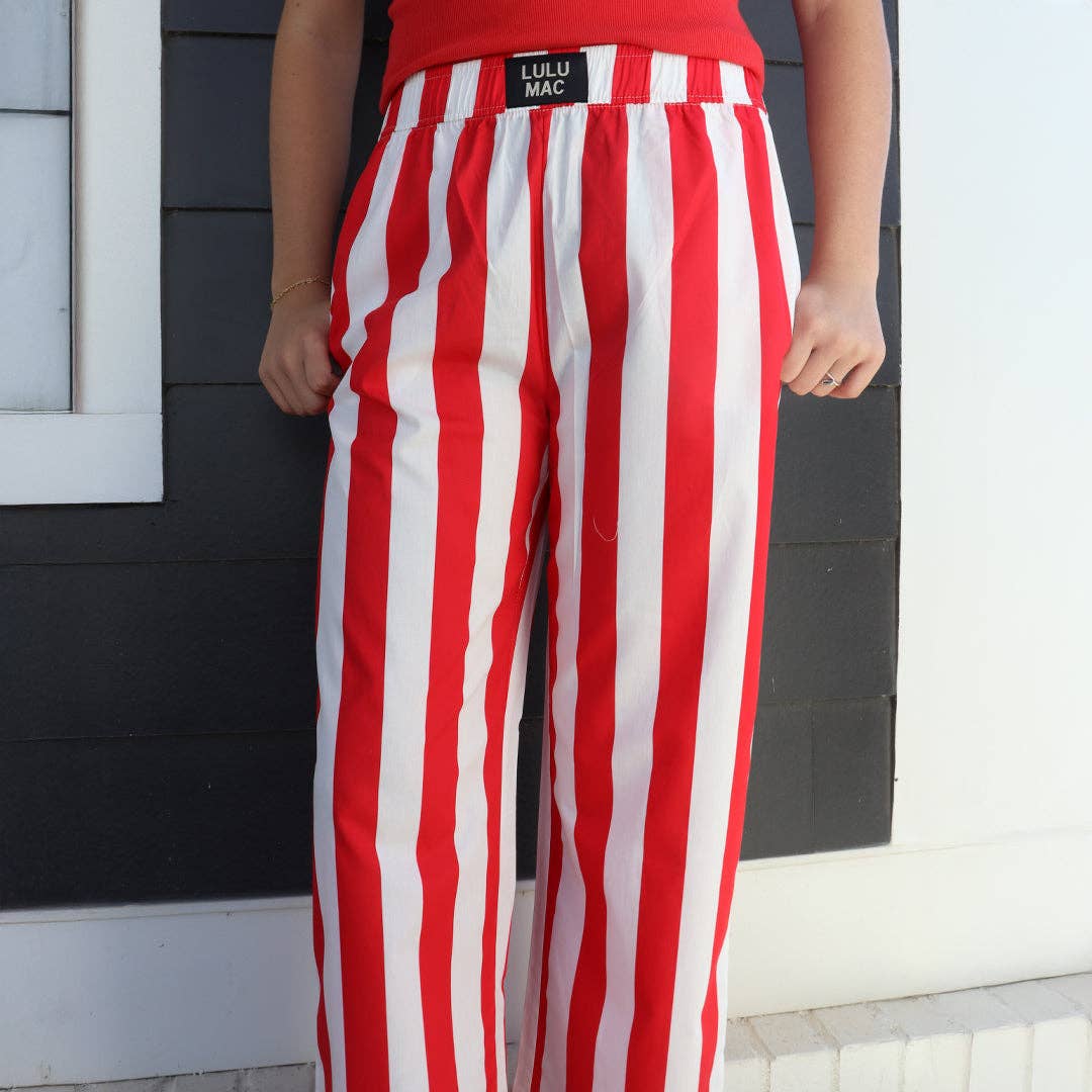 PADB- DARBY STRIPE PANT RED: RED / Medium