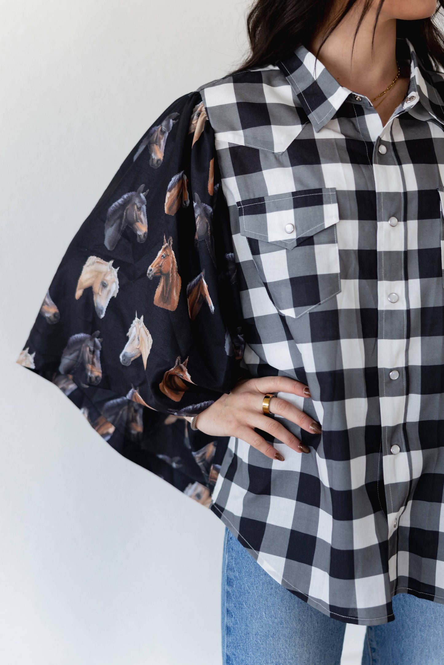 TH102 BLACK GINGHAM HORSE (7 PIECE)