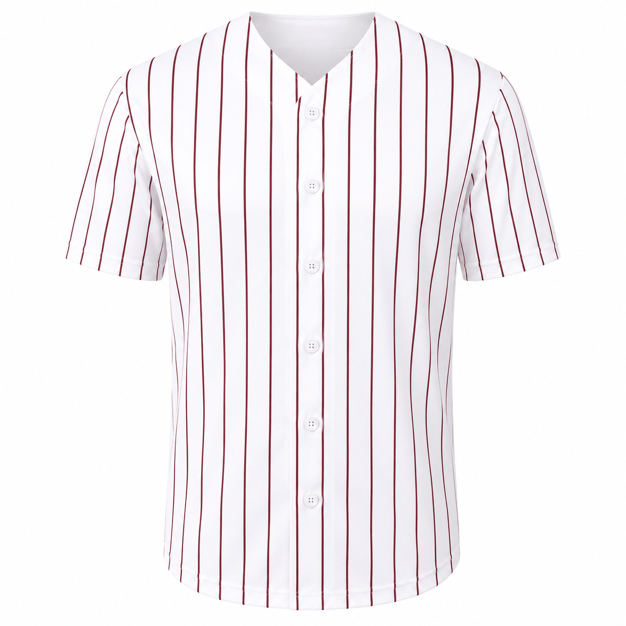 Adult Pinstripe Button-Down Baseball Jersey: White/Gold (Pinstripe) / Medium