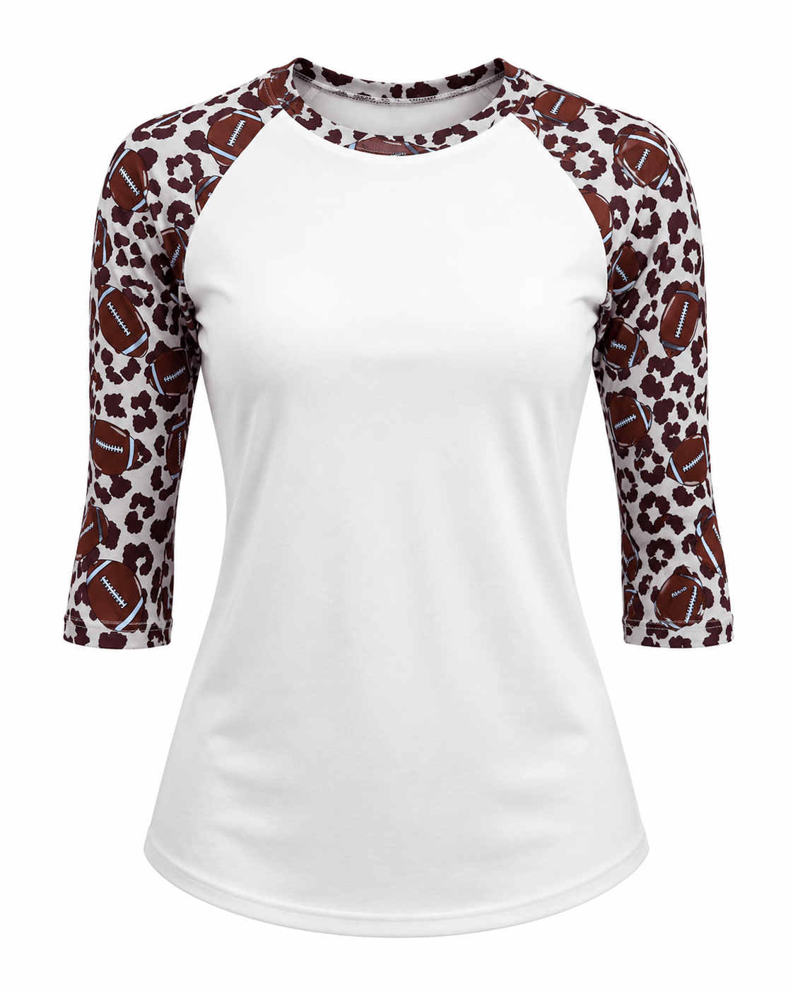 Football Cheetah White Polyester Top