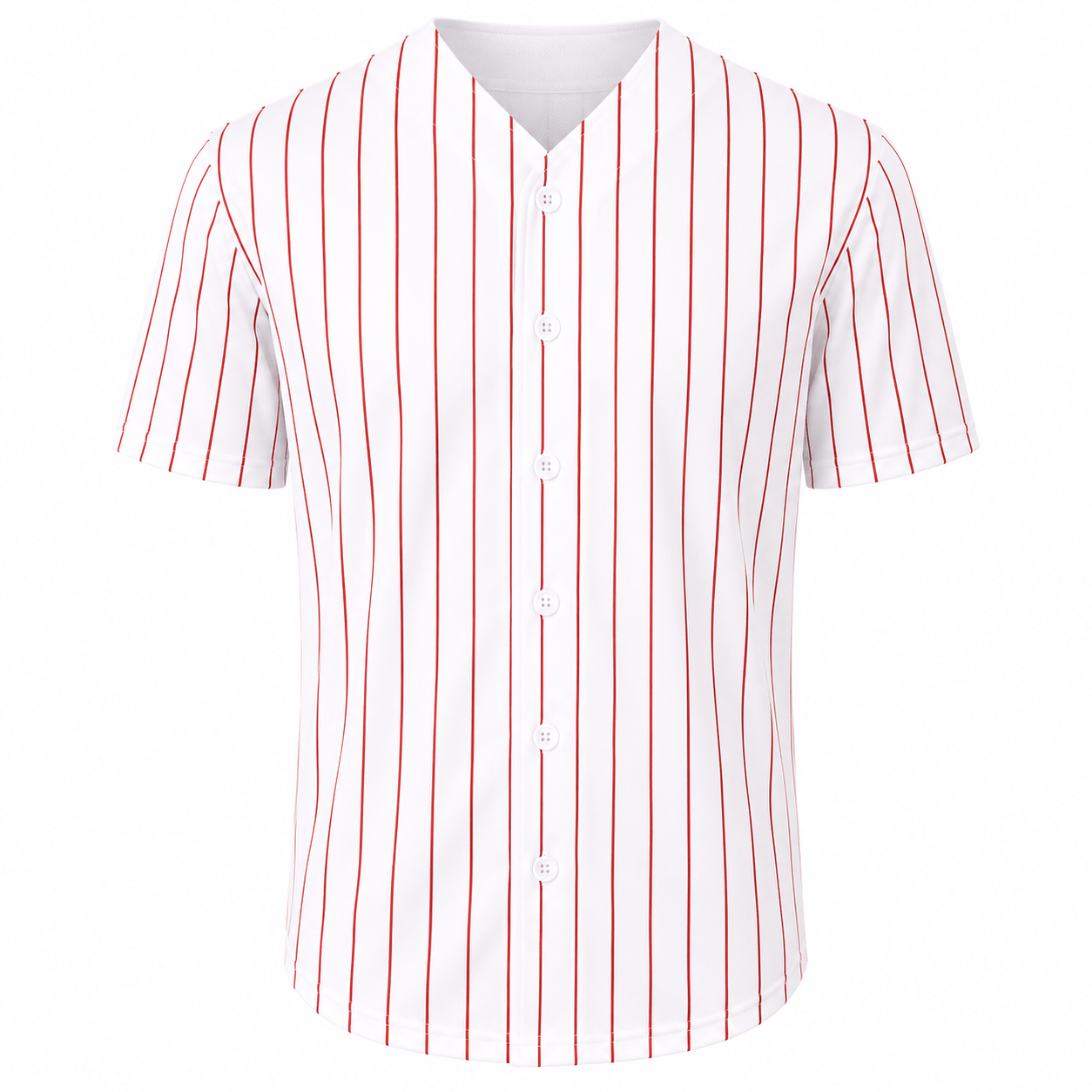 Adult Pinstripe Button-Down Baseball Jersey: White/Gold (Pinstripe) / Medium