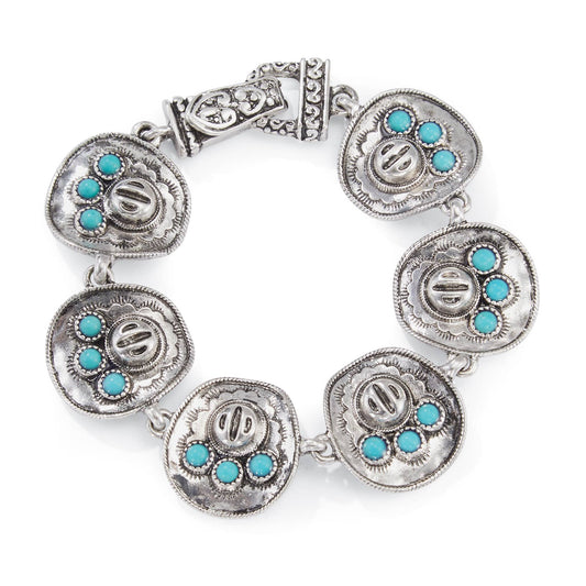 Cowgirl Hats & Turquoise Link Bracelet