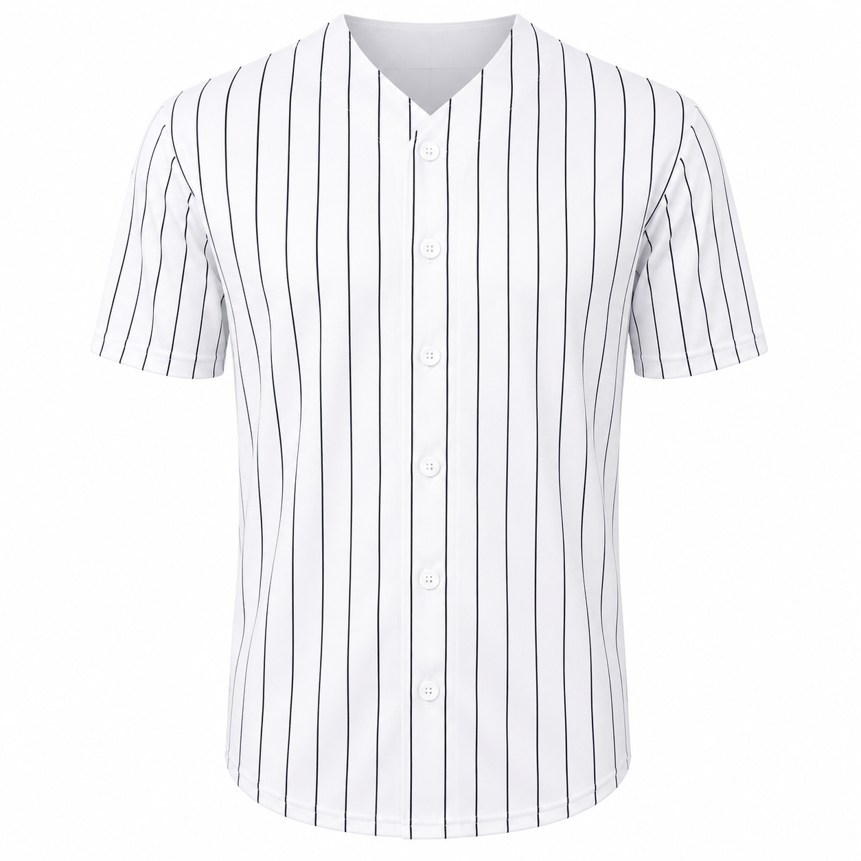 Adult Pinstripe Button-Down Baseball Jersey: White/Gold (Pinstripe) / Medium