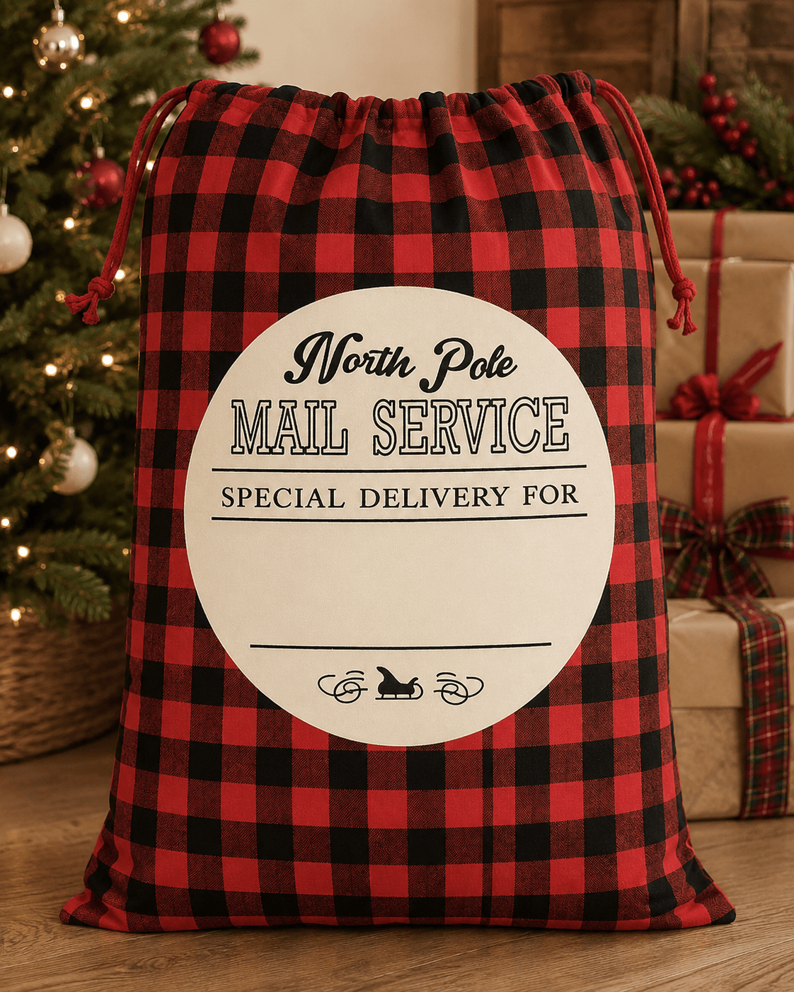 Santa Sack - Red Plaid