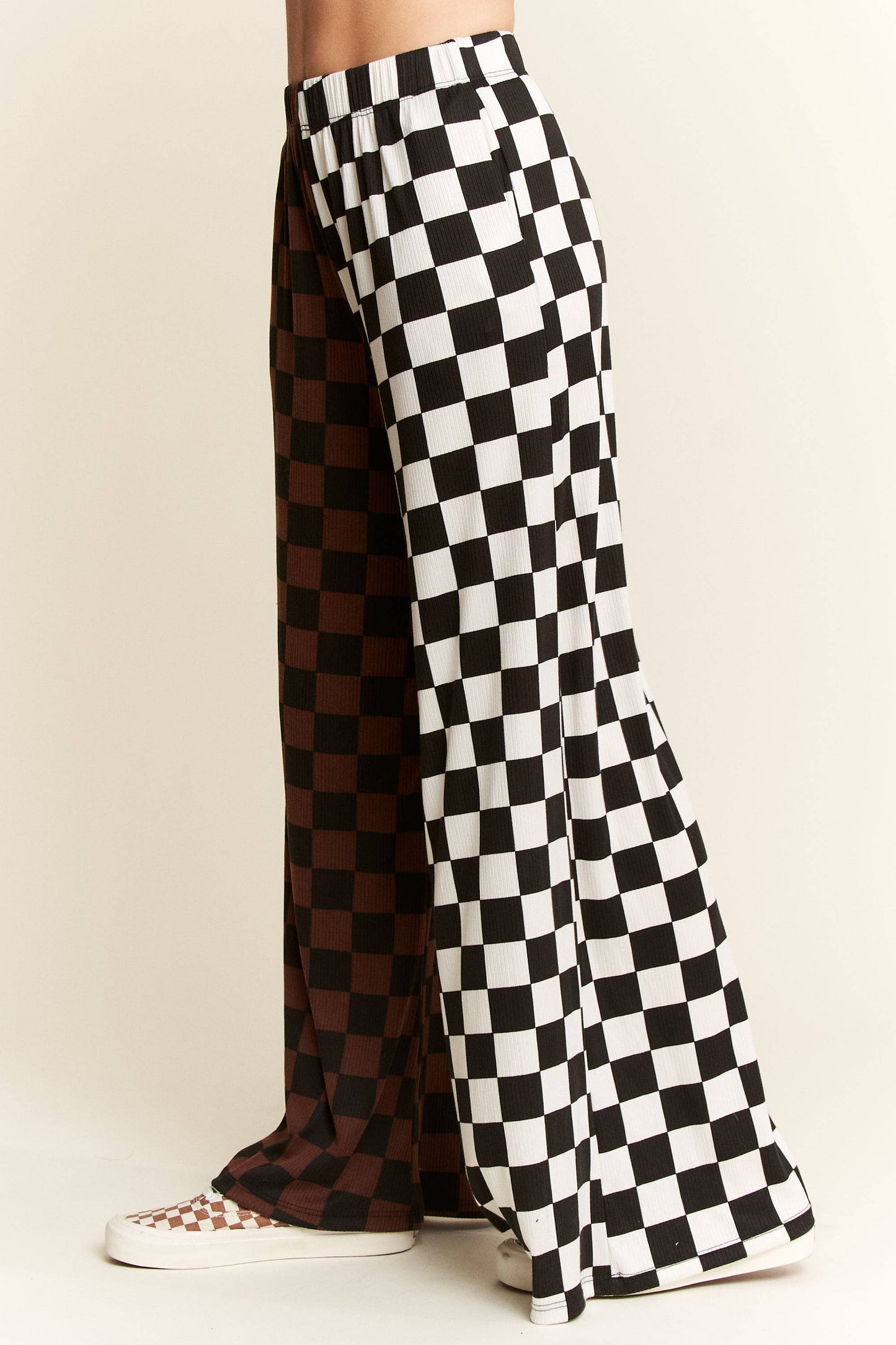 SPLIT DECISION CHECKERED PANTS: Brown/Black