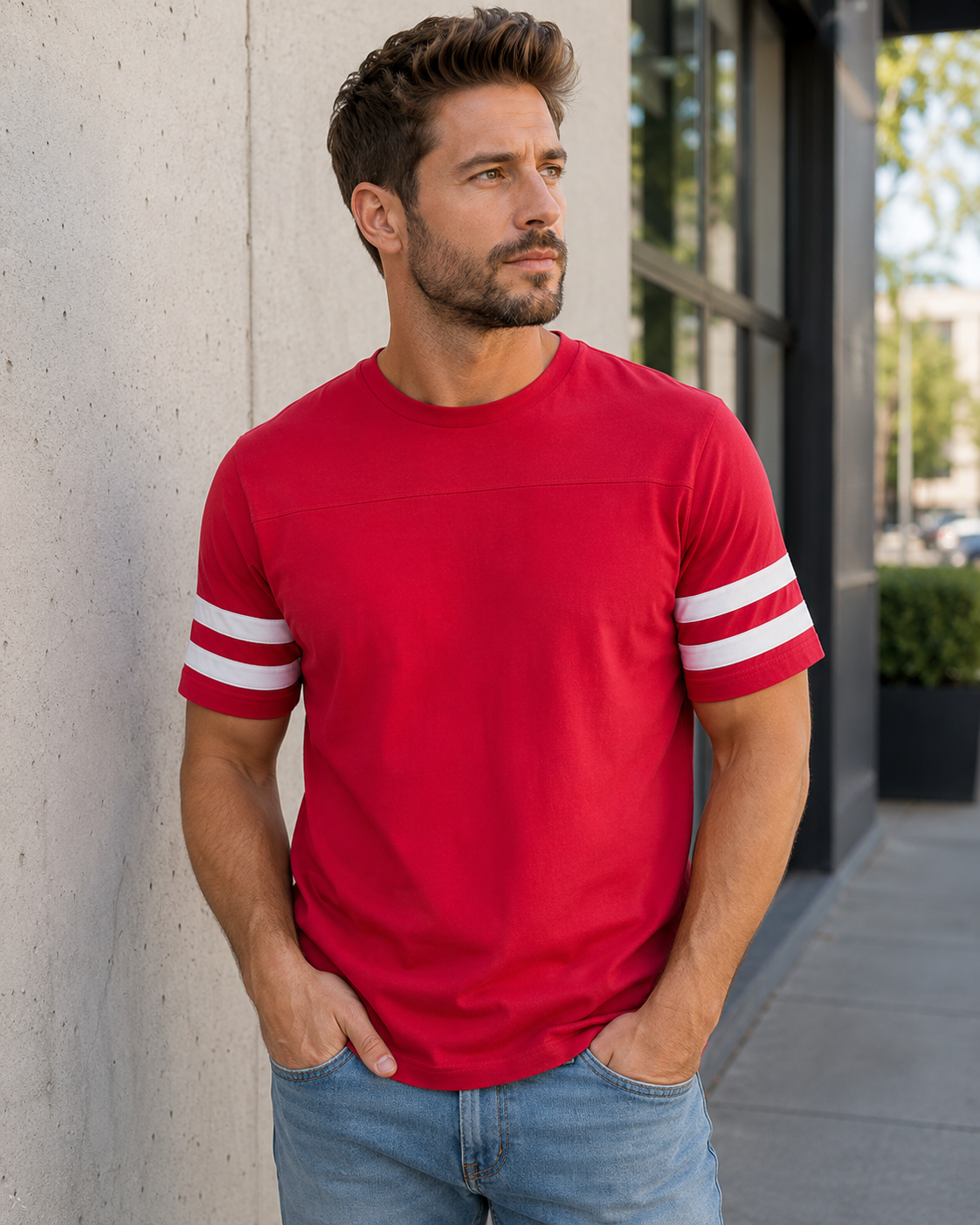 Adult 2 Stripe Jersey T-Shirt: Black/Gold / 3X-Large