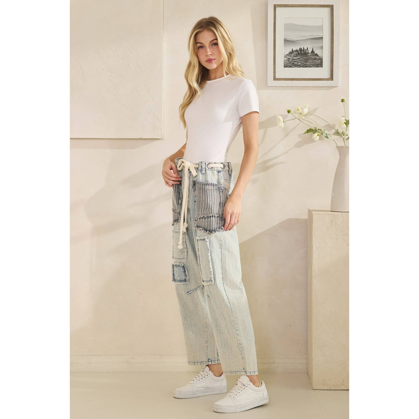 MULTI STRIPE PANTS: BLUE MULTI