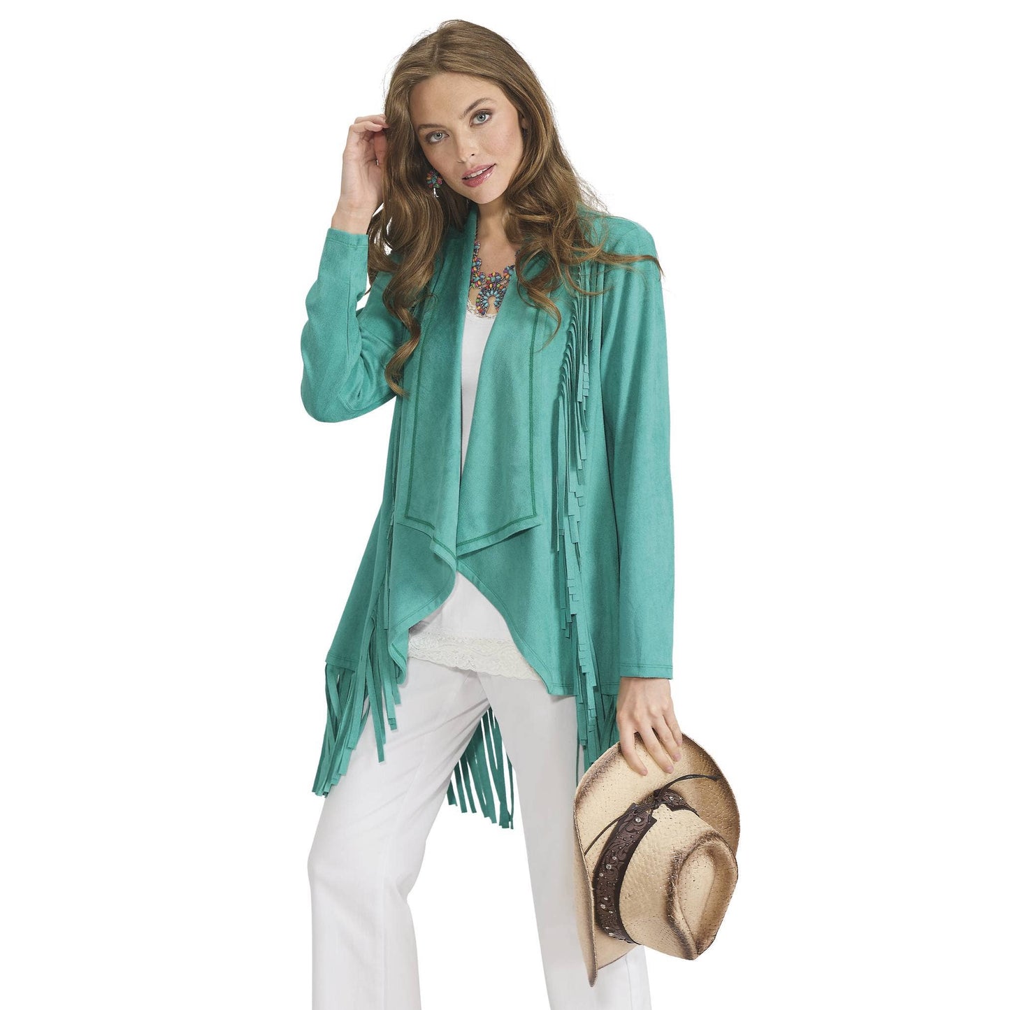 West River Faux-Suede Fringed Jacket