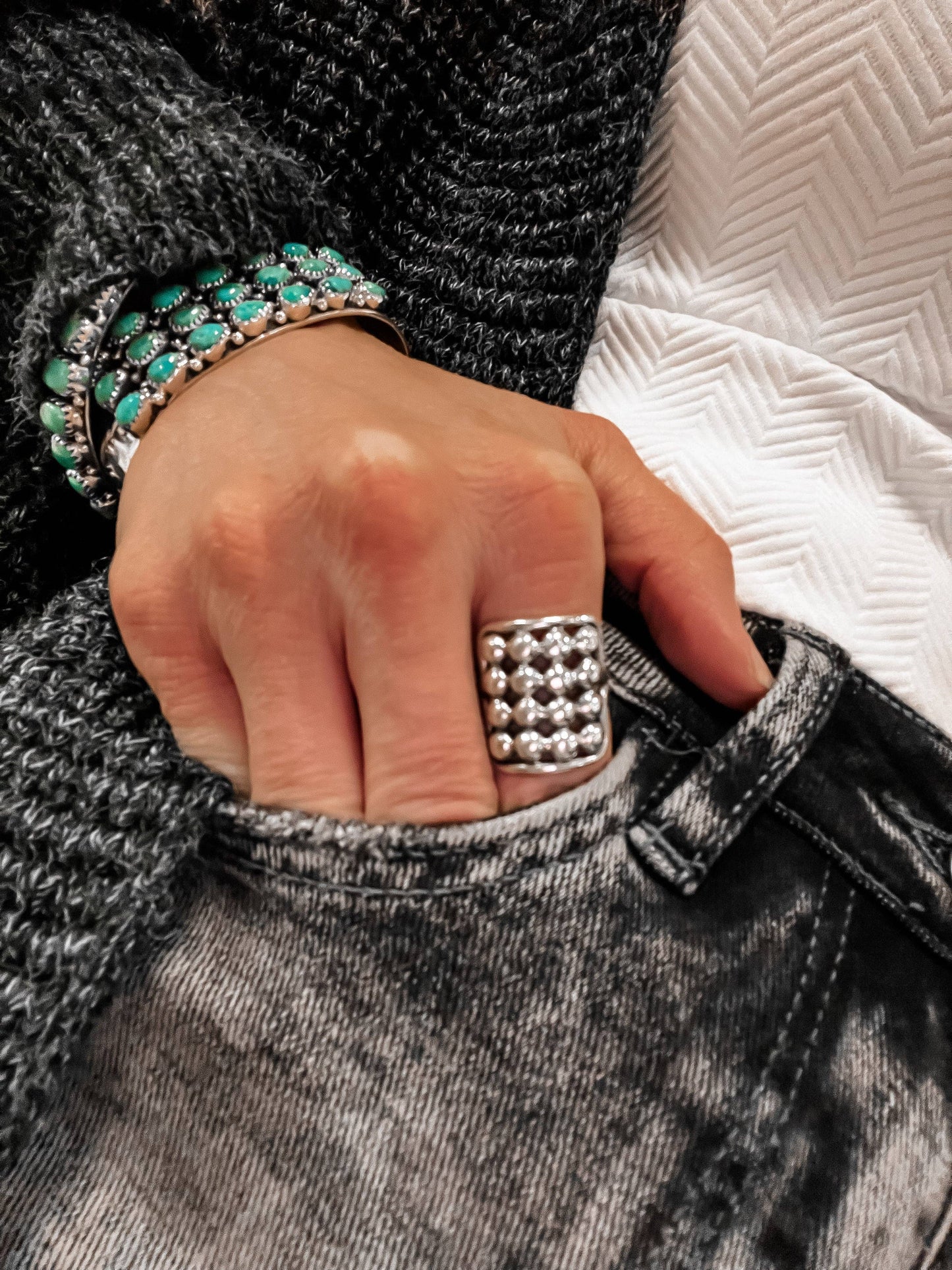 Sterling Silver Ball Stud Ring: Little Ball Ring