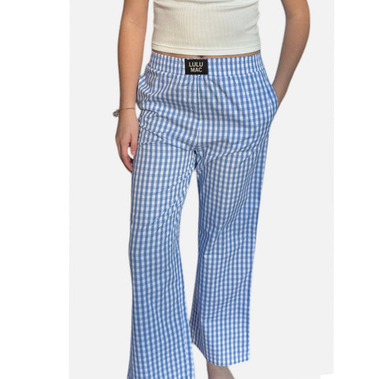 BLUE GINGHAM PANT: BLUE