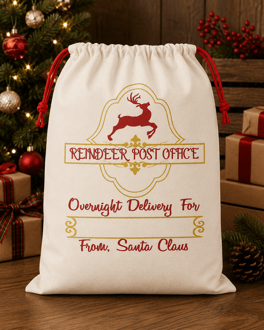 Santa Sack - Gold Reindeer