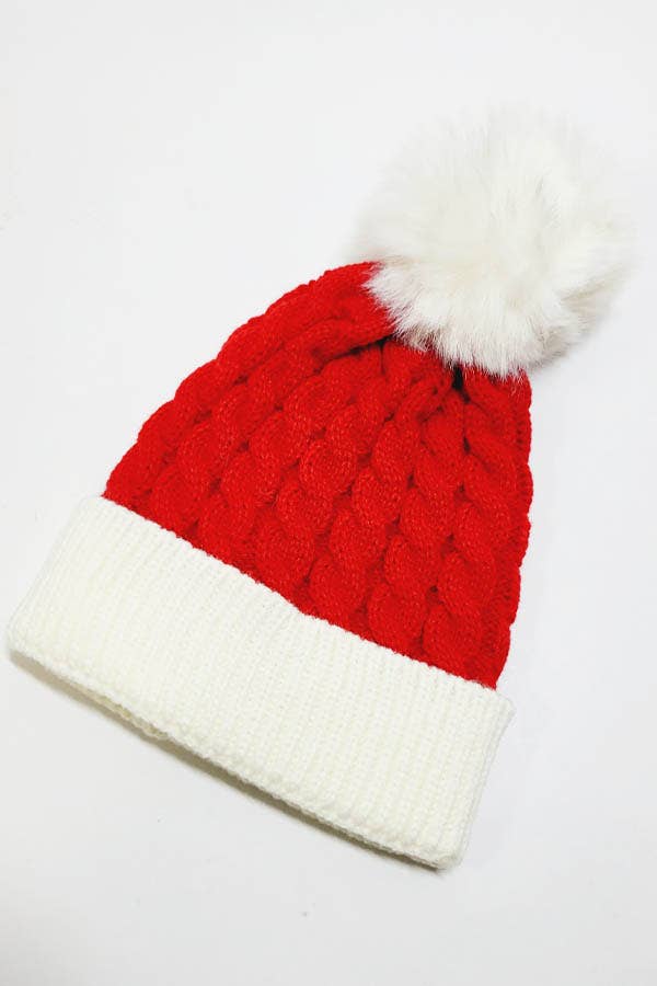 Kids Christmas Pom Pom Beanie