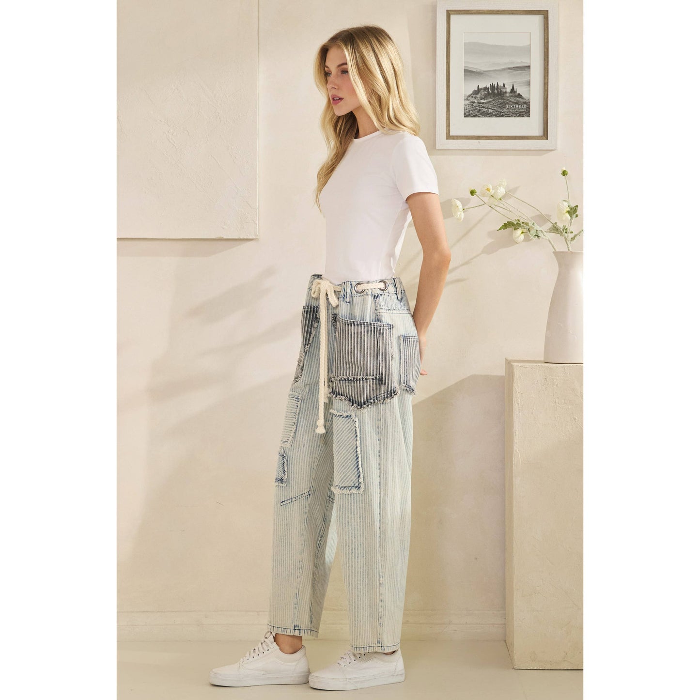 MULTI STRIPE PANTS: BLUE MULTI
