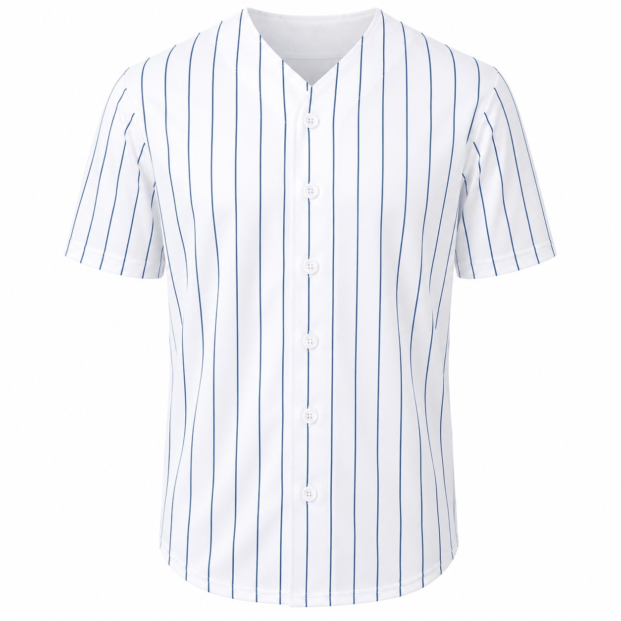 Adult Pinstripe Button-Down Baseball Jersey: White/Gold (Pinstripe) / Medium