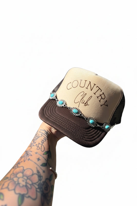 Country Club Graphic Trucker Hat: No Chain