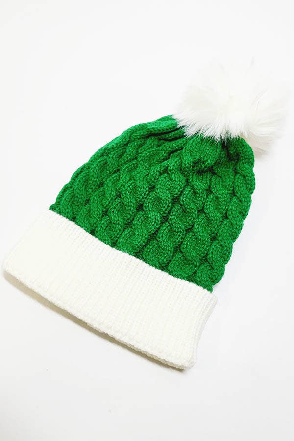 Kids Christmas Pom Pom Beanie