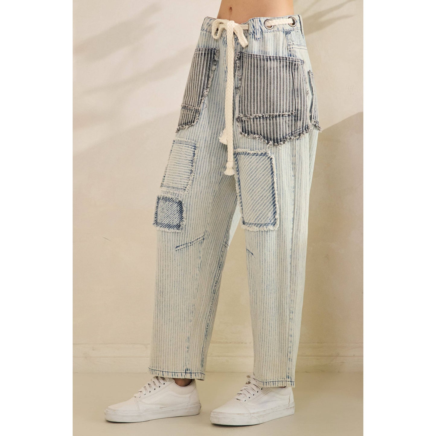 MULTI STRIPE PANTS: BLUE MULTI