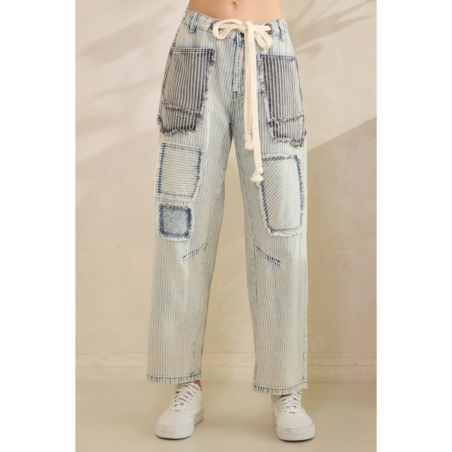 MULTI STRIPE PANTS: BLUE MULTI