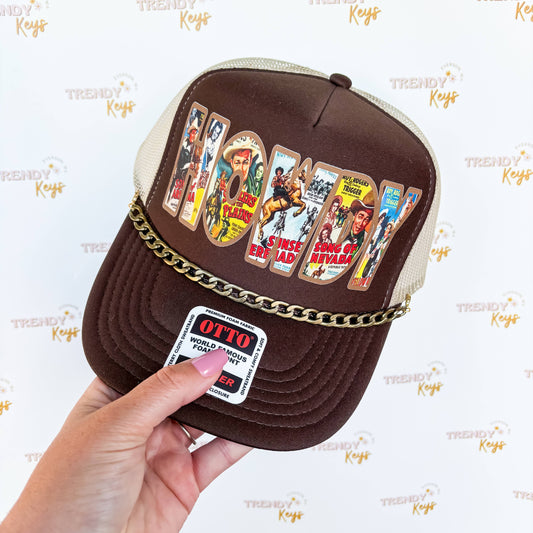 Vintage Cowboy Howdy Premade Trucker Hat: No Chain
