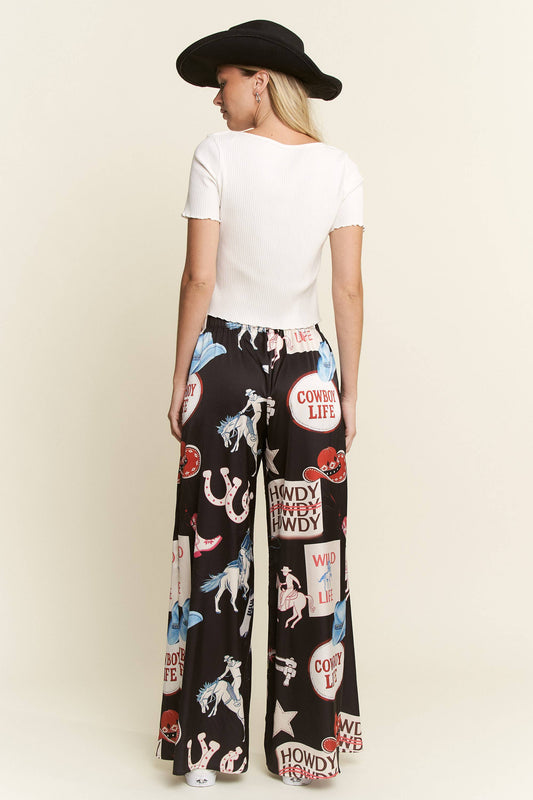 COWBOY PARTY PANTS: Black / XL