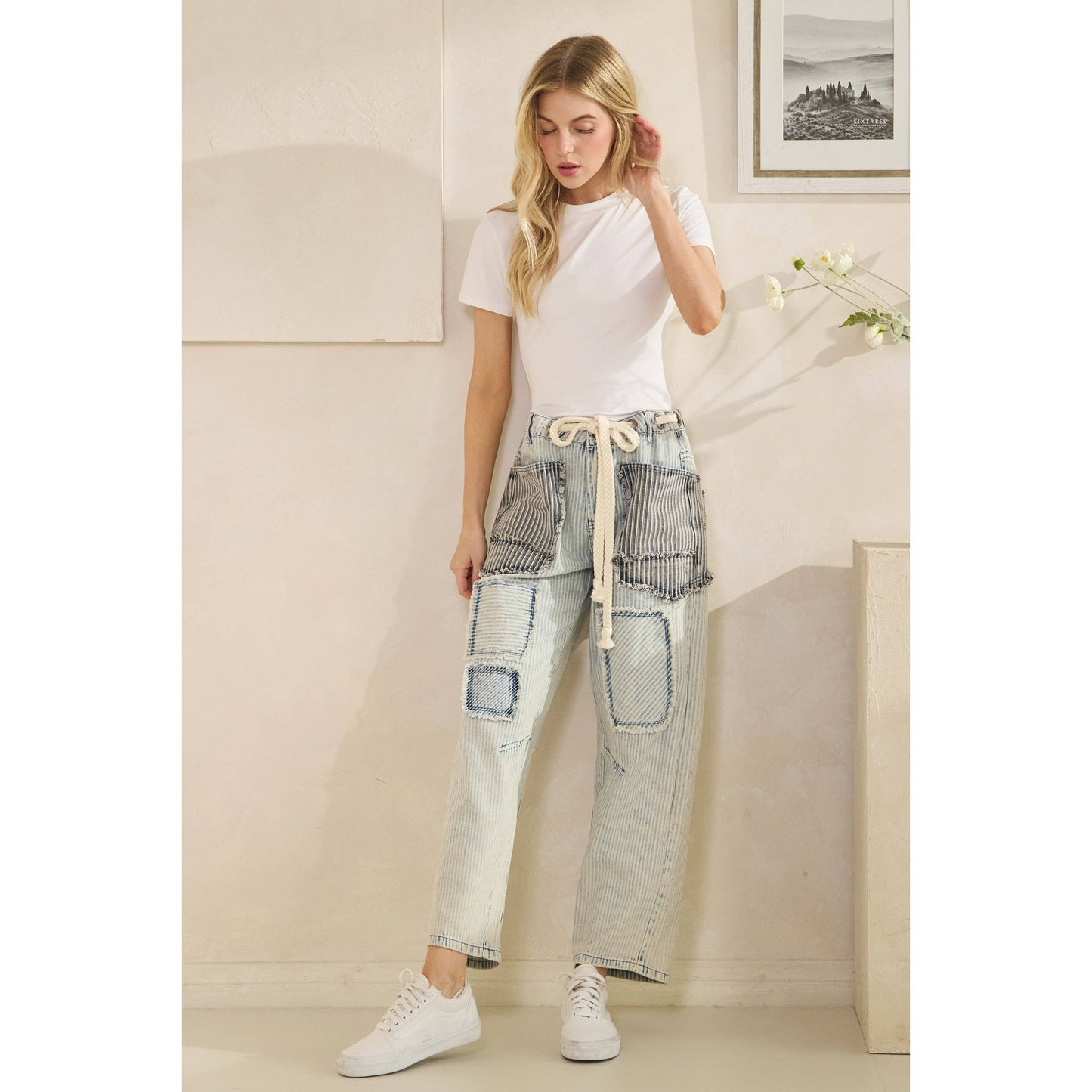 MULTI STRIPE PANTS: BLUE MULTI