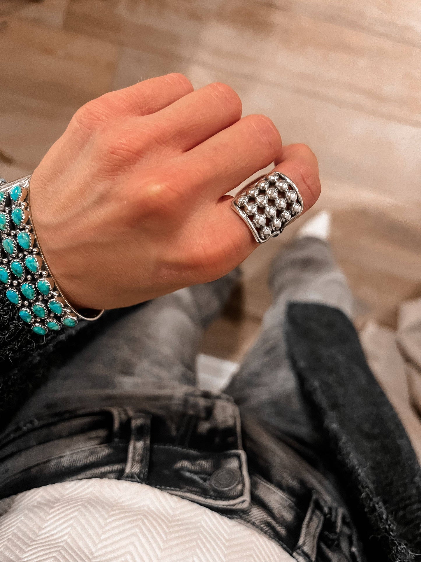 Sterling Silver Ball Stud Ring: Little Ball Ring