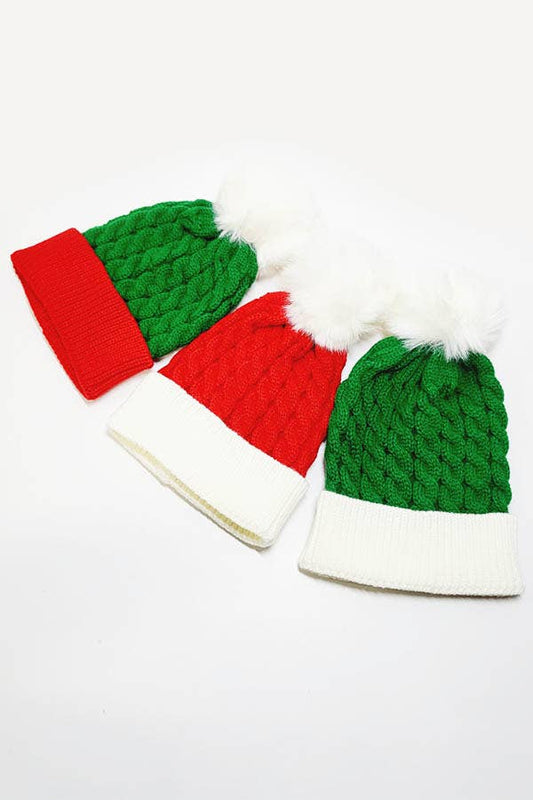 Kids Christmas Pom Pom Beanie