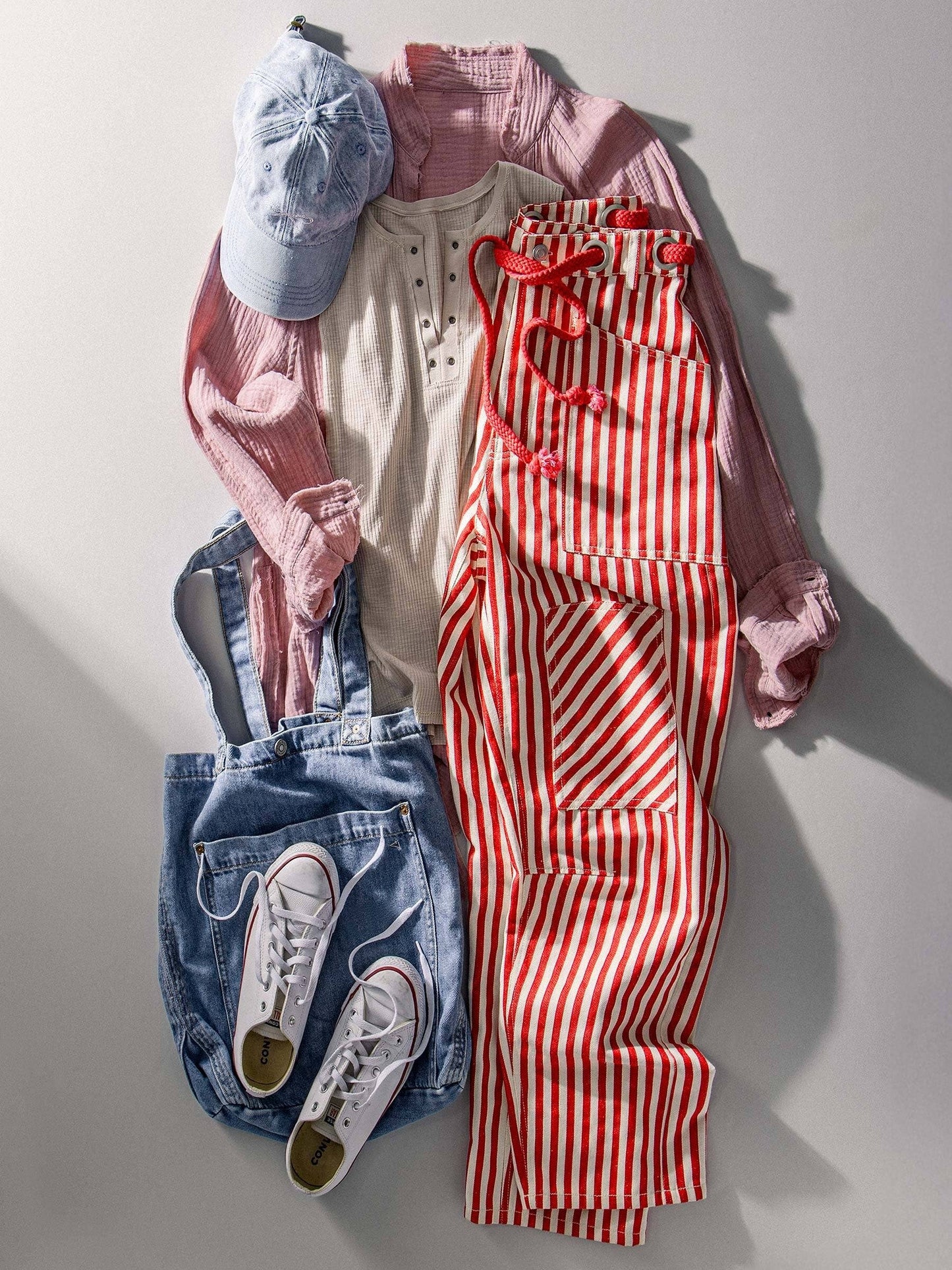 Railroad Striped Patch Pocket Spring Utility Pants