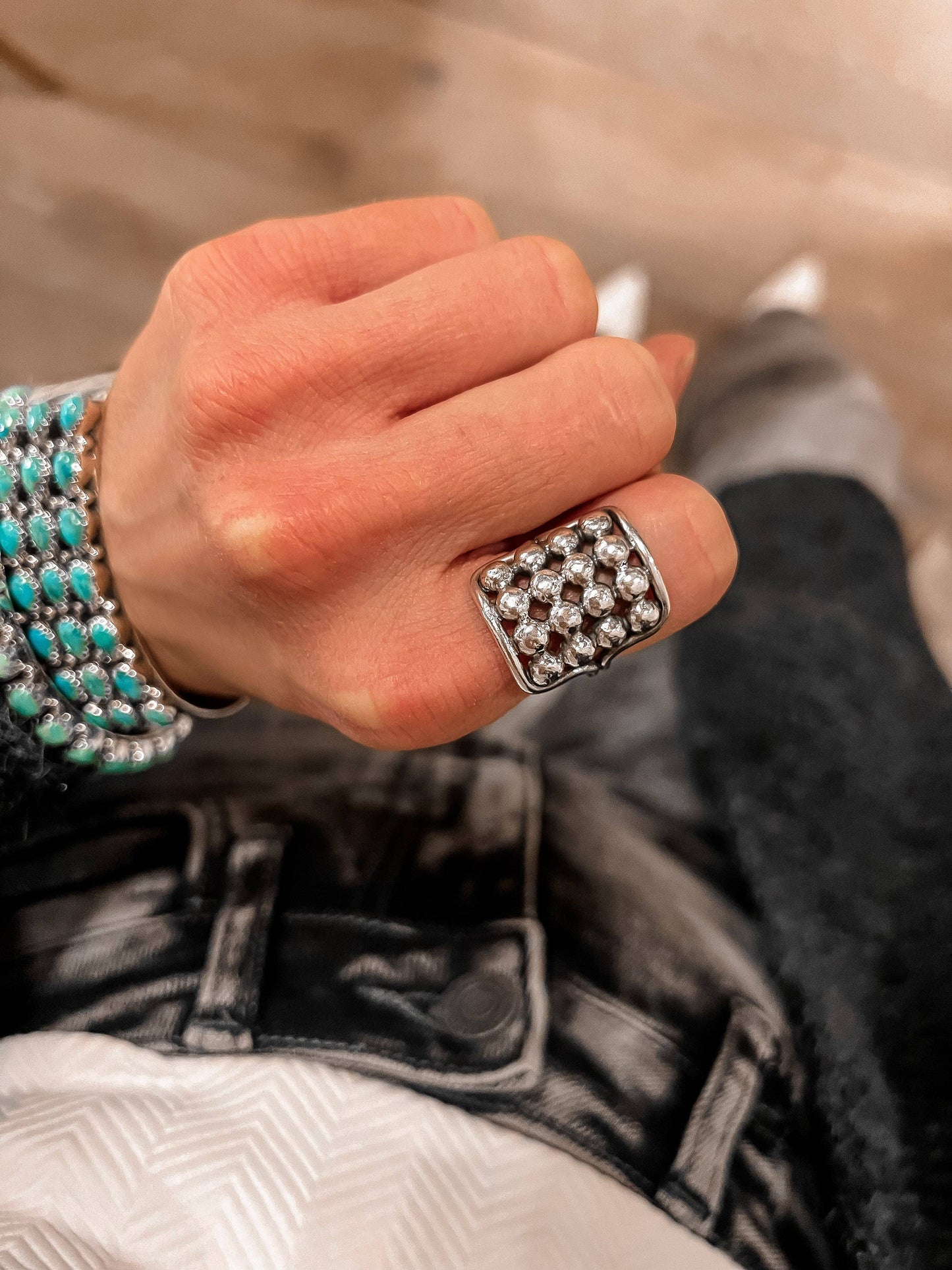 Sterling Silver Ball Stud Ring: Little Ball Ring